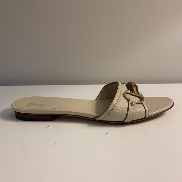 Gucci Authentic Size 39C EU (9.5 US) Genuine Leather Bamboo Buckle Sandals - Picture 2 of 9